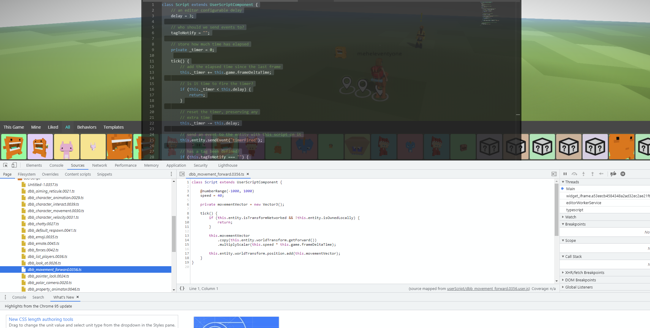 A view of Chrome devtools Sources tab
